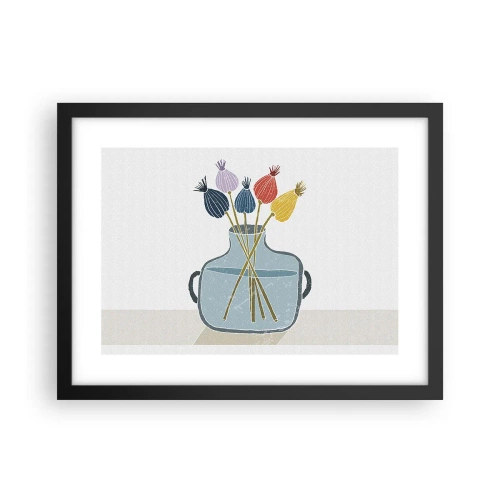 Poster in een zwarte lijst - Alsof hij met maanzaad heeft gezaaid - 40x30 cm