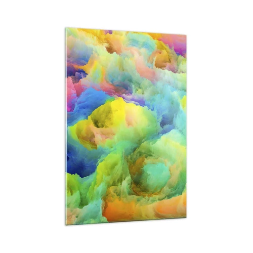 Schilderen op glas - Regenboog dons - 70x100 cm