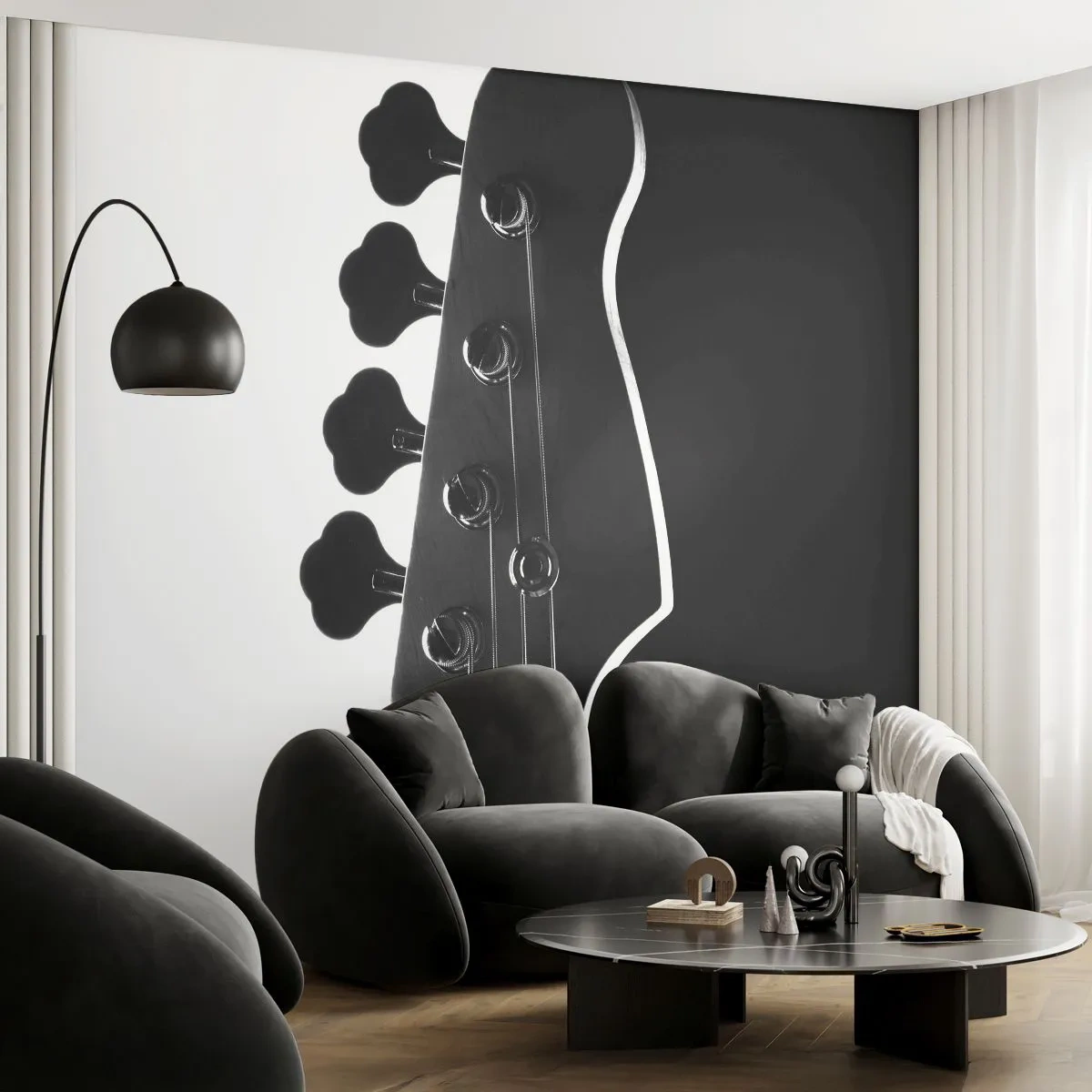 Fotobehang Premium Sand - Rock stilte - Gitaar, Muziek, Modern - 450x315 cm