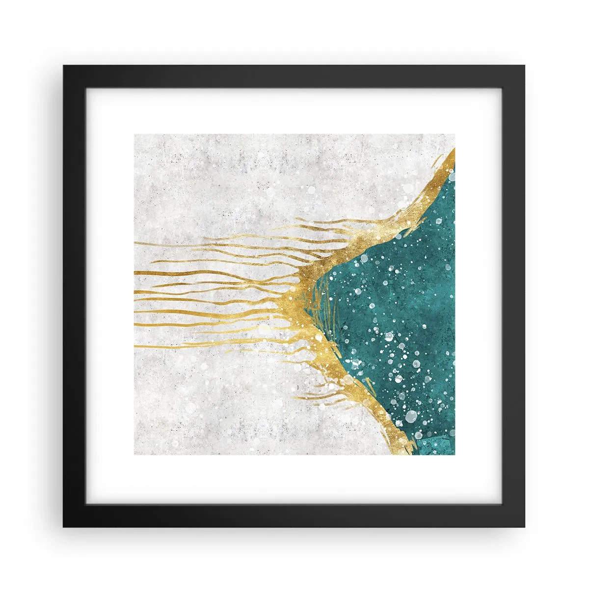 Poster in een zwarte lijst - Gouden vloed - 30x30 cm