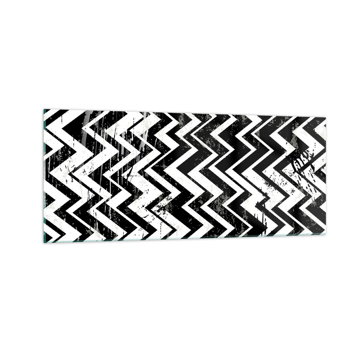 Schilderen op glas - Zyg-wit, zag-zwart - 100x40 cm