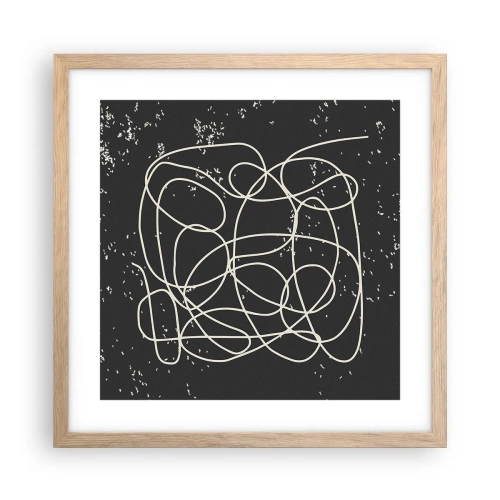 Een poster in een licht eiken lijst - Dwalende gedachten - 40x40 cm