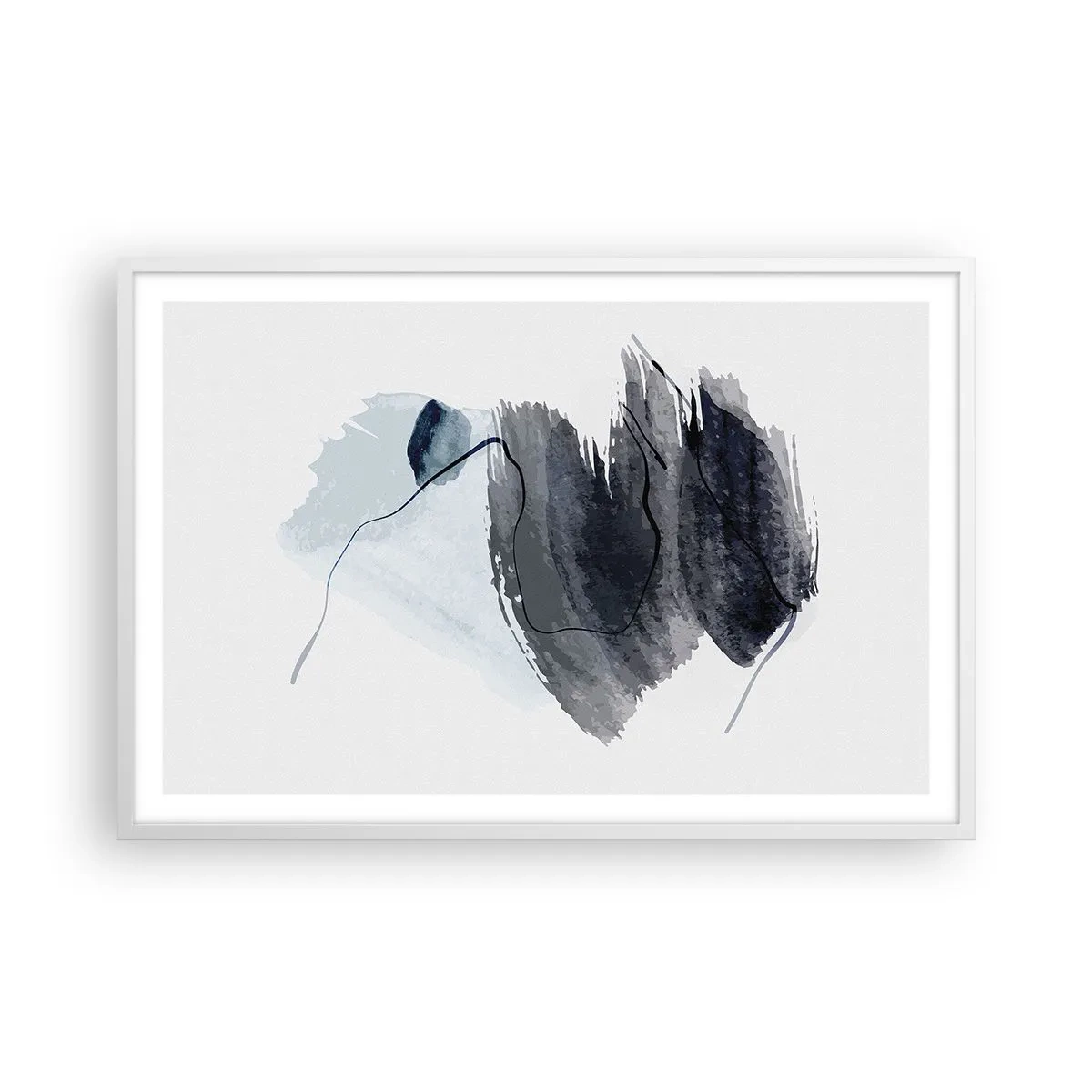 Poster in een witte lijst - Intensiteit en beweging - 91x61 cm