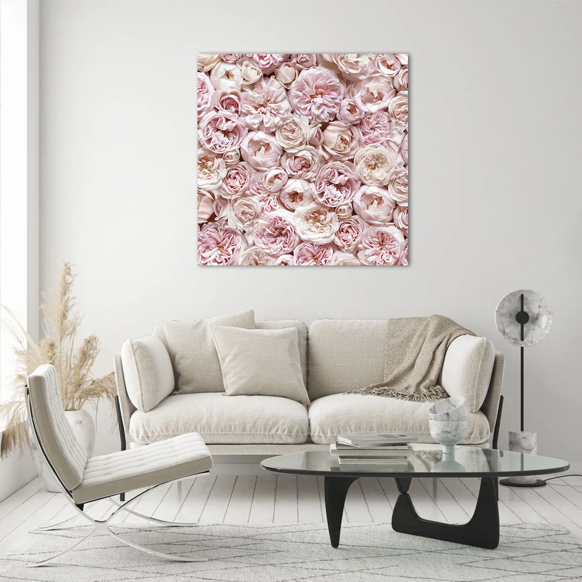Schilderen op glas - Een bed van rozen - 40x40 cm