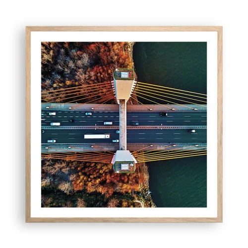 Een poster in een licht eiken lijst - BEYOND the waters, beyond the forest - 60x60 cm