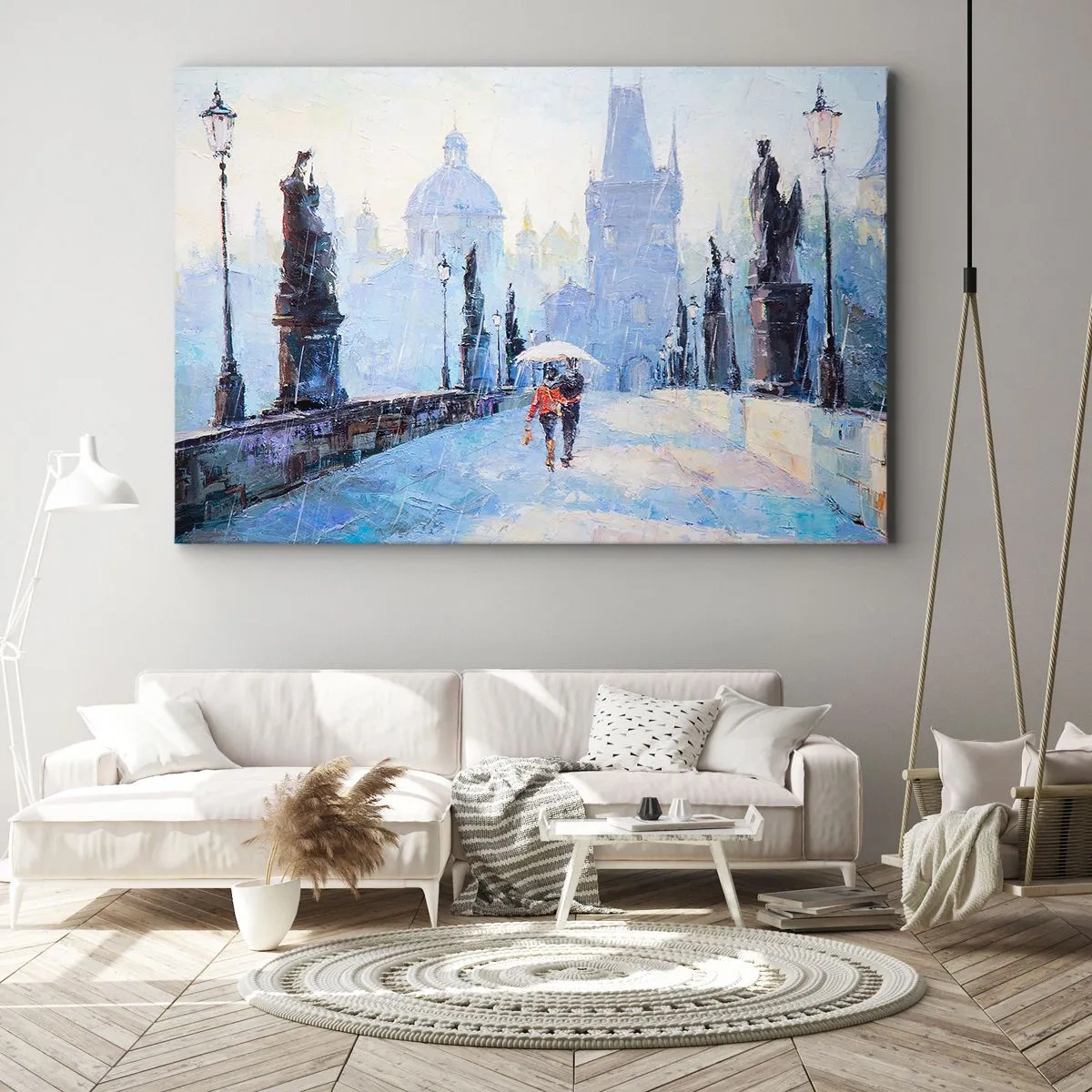 Schilderen op canvas - De regen moet ons gecharmeerd hebben - 120x80 cm