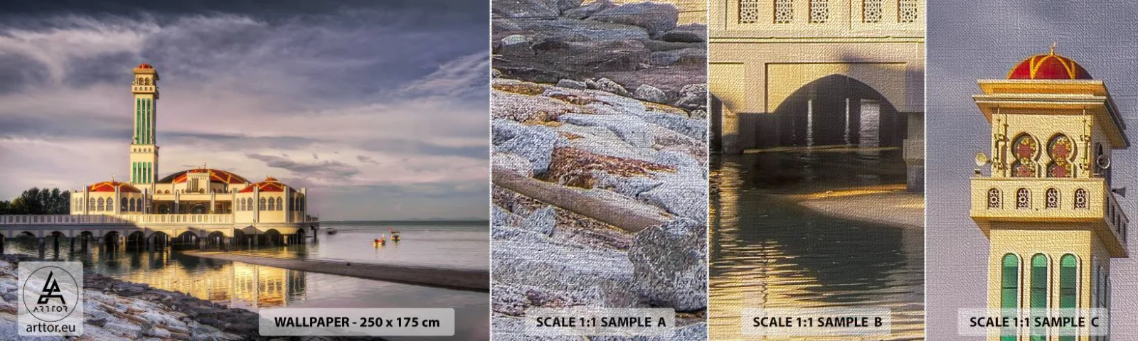 Fotobehang Monster Premium Canvas - Tempel van de natuur - Architectuur, Maleisië, Landschap - 100x30 cm