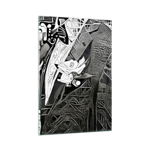 Schilderen op glas - Alleen een ogenschijnlijk grijze man - 80x120 cm