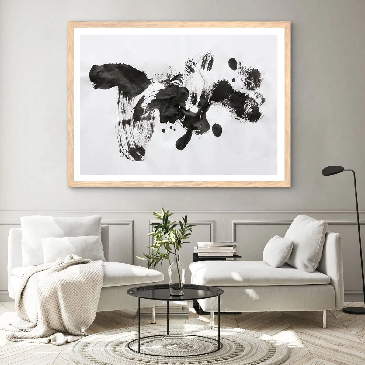 Een poster in een licht eiken lijst - Is er een methode voor de waanzin? - 100x70 cm