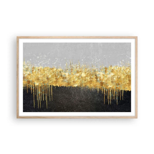 Een poster in een licht eiken lijst - Naar binnen en naar boven - 91x61 cm