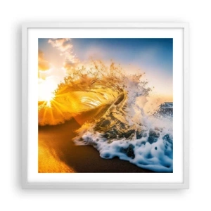 Poster in een witte lijst - Plezier in het zand - 50x50 cm