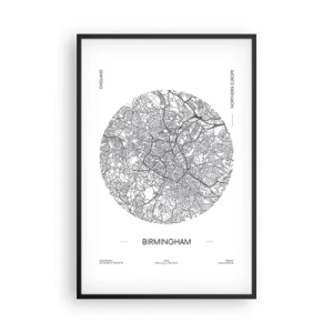 Poster in een zwarte lijst - Anatomie van Birmingham - 61x91 cm