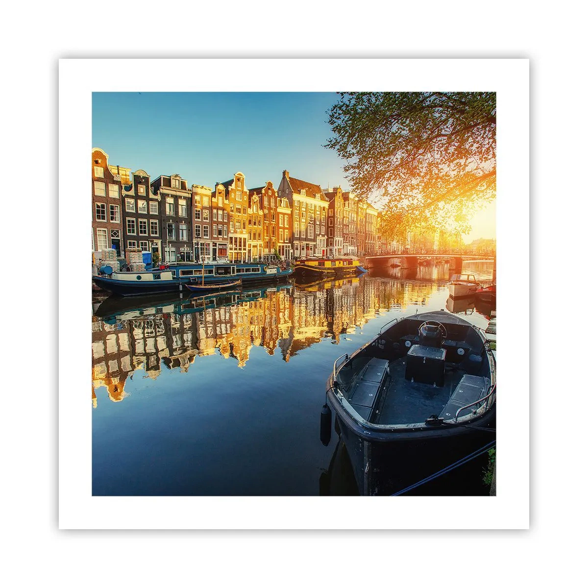 Poster - Ochtend in Amsterdam - 50x50 cm