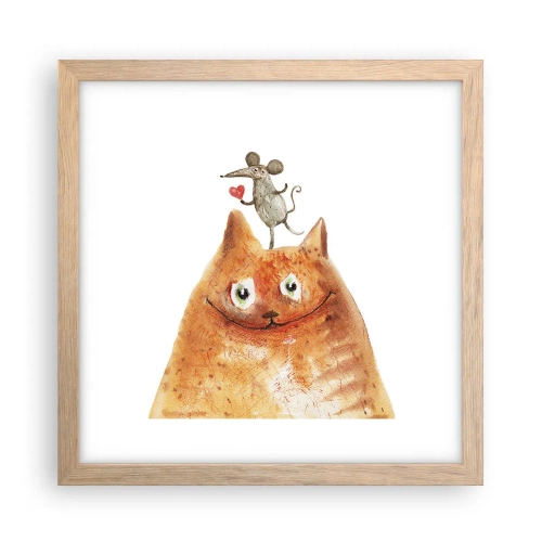 Een poster in een licht eiken lijst - De paradoxen van de liefde - 30x30 cm