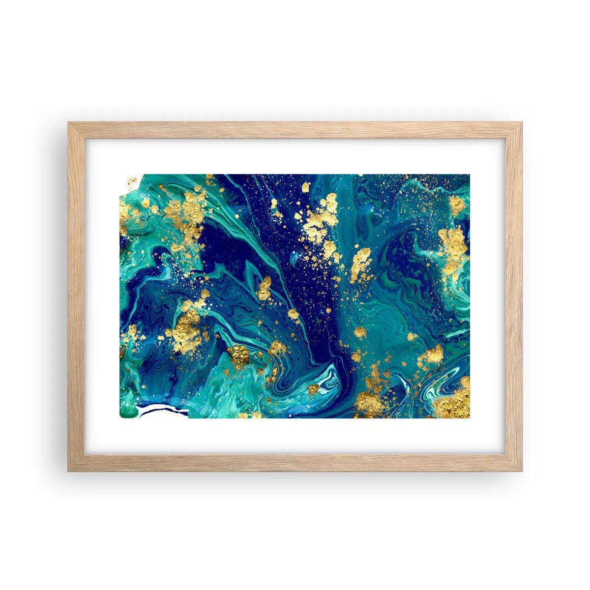 Een poster in een licht eiken lijst - De bloemblaadjes van de zon - 40x30 cm