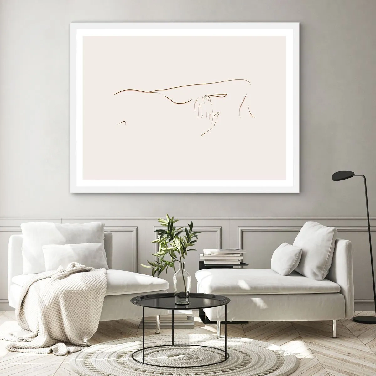 Poster in een witte lijst - De vorm van verlangen - 91x61 cm