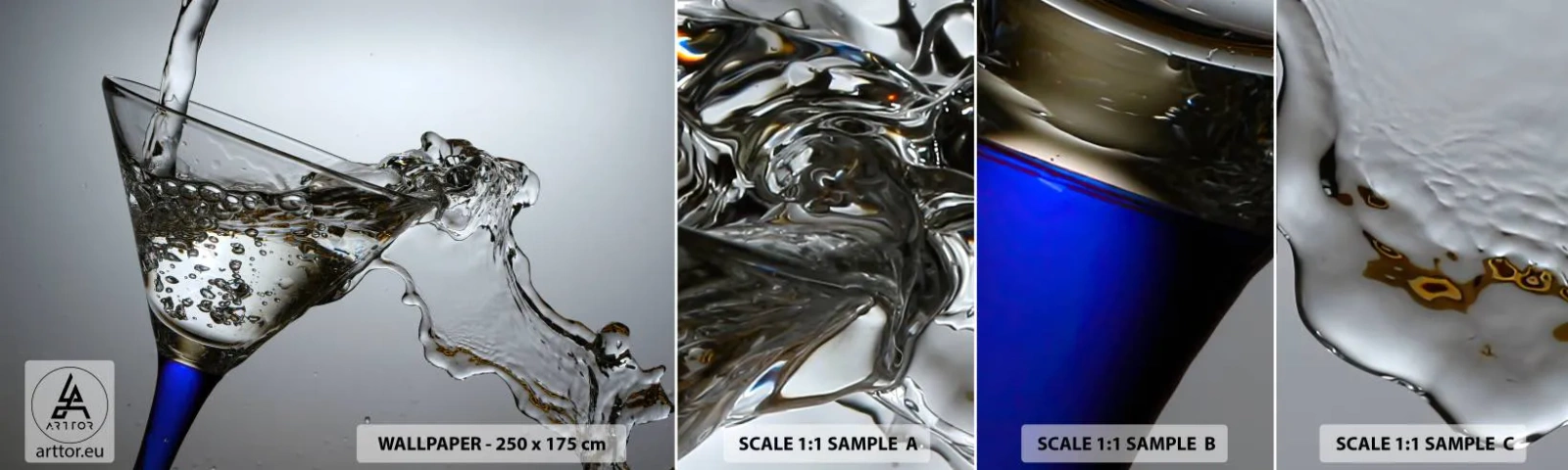 Fotobehang Staaltje Standard Eco - Kristalwater in kristalglas - Glas, Cocktail, Gastronomie - 100x30 cm