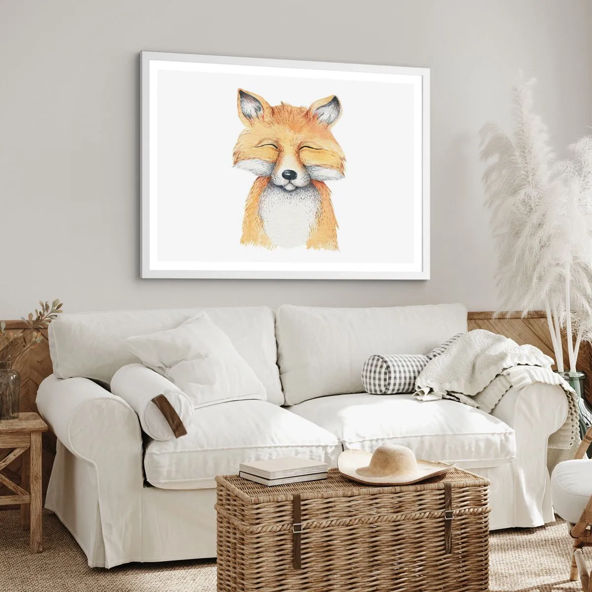 Poster in een witte lijst - Vossenstemmingen - 40x30 cm