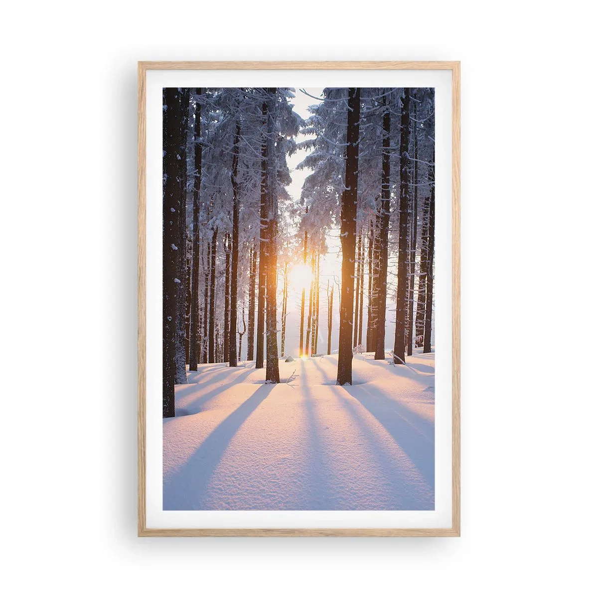 Een poster in een licht eiken lijst - Duidelijk in zwart-wit - 61x91 cm