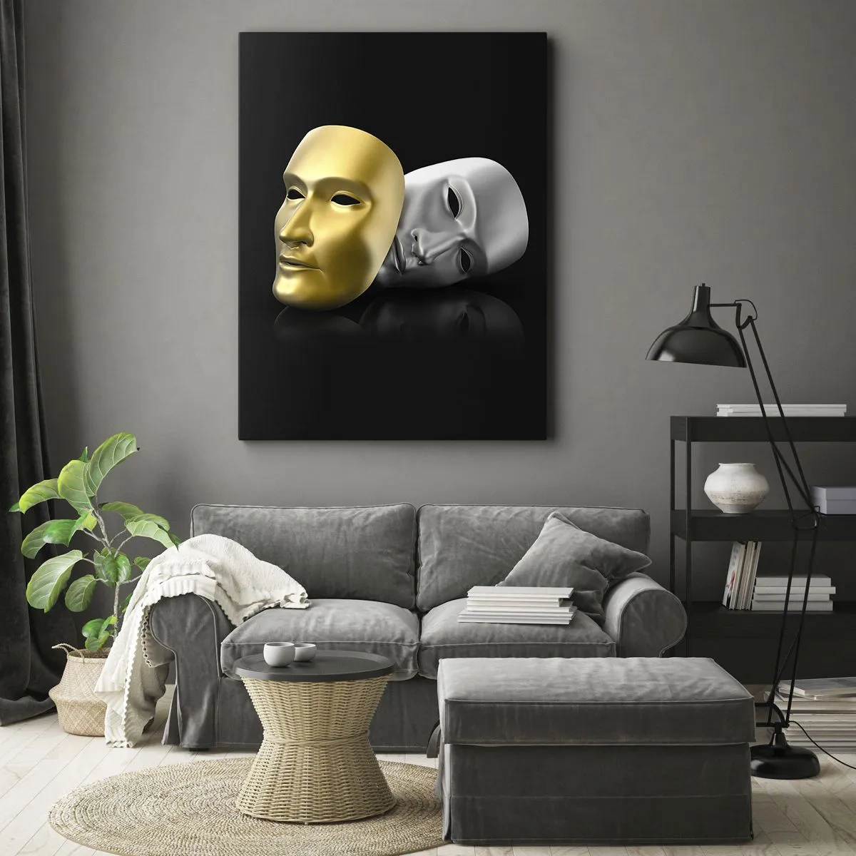 Schilderen op canvas - Het leven is theater - 50x70 cm