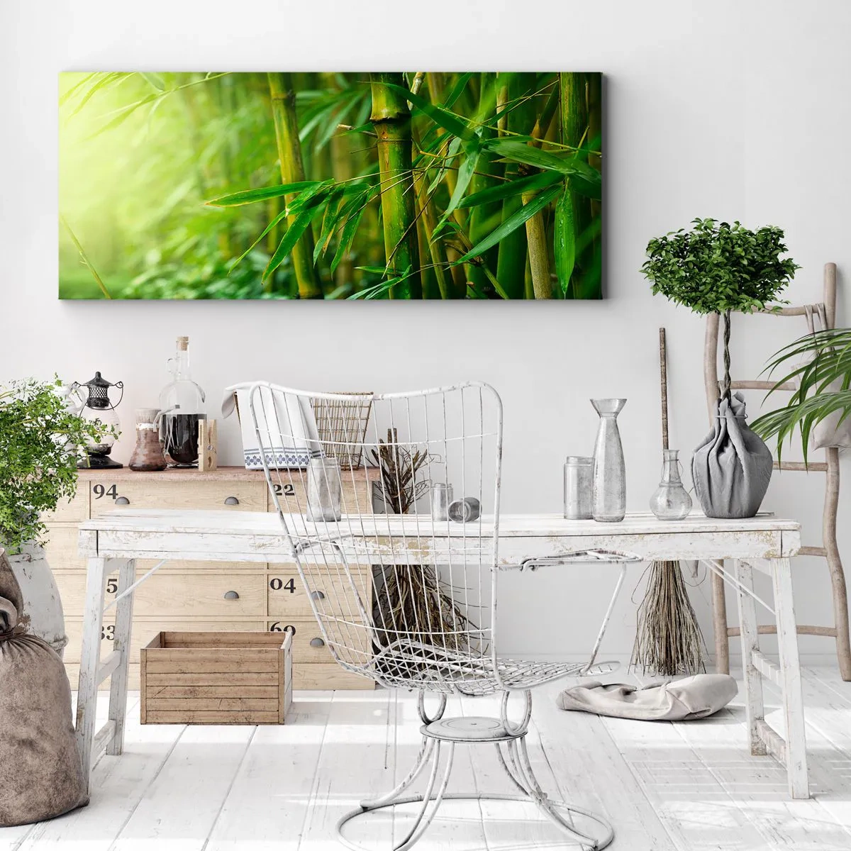Schilderen op canvas - Maak kennis met groen zelf - 90x30 cm