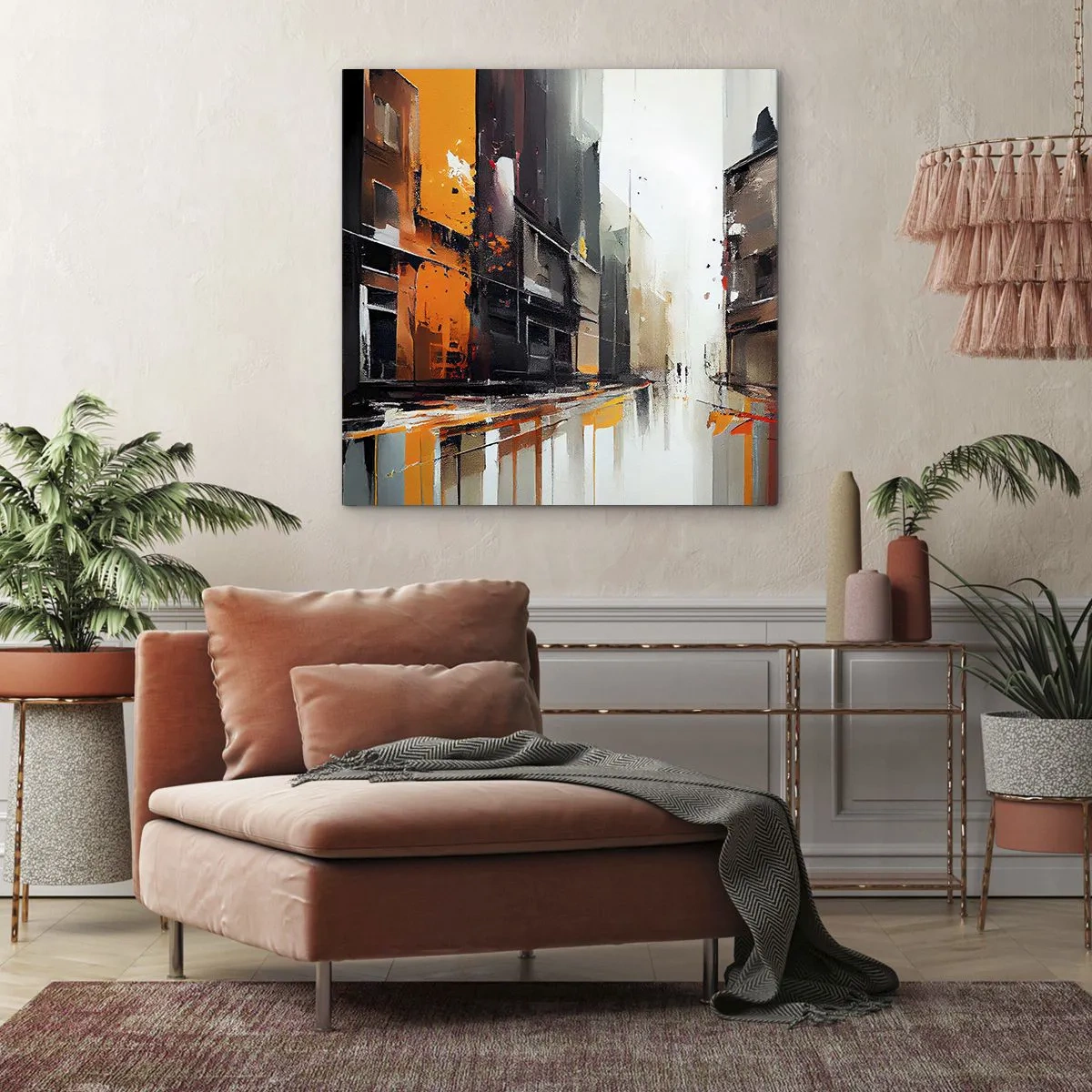 Schilderen op canvas - Regenachtige dag - 70x70 cm