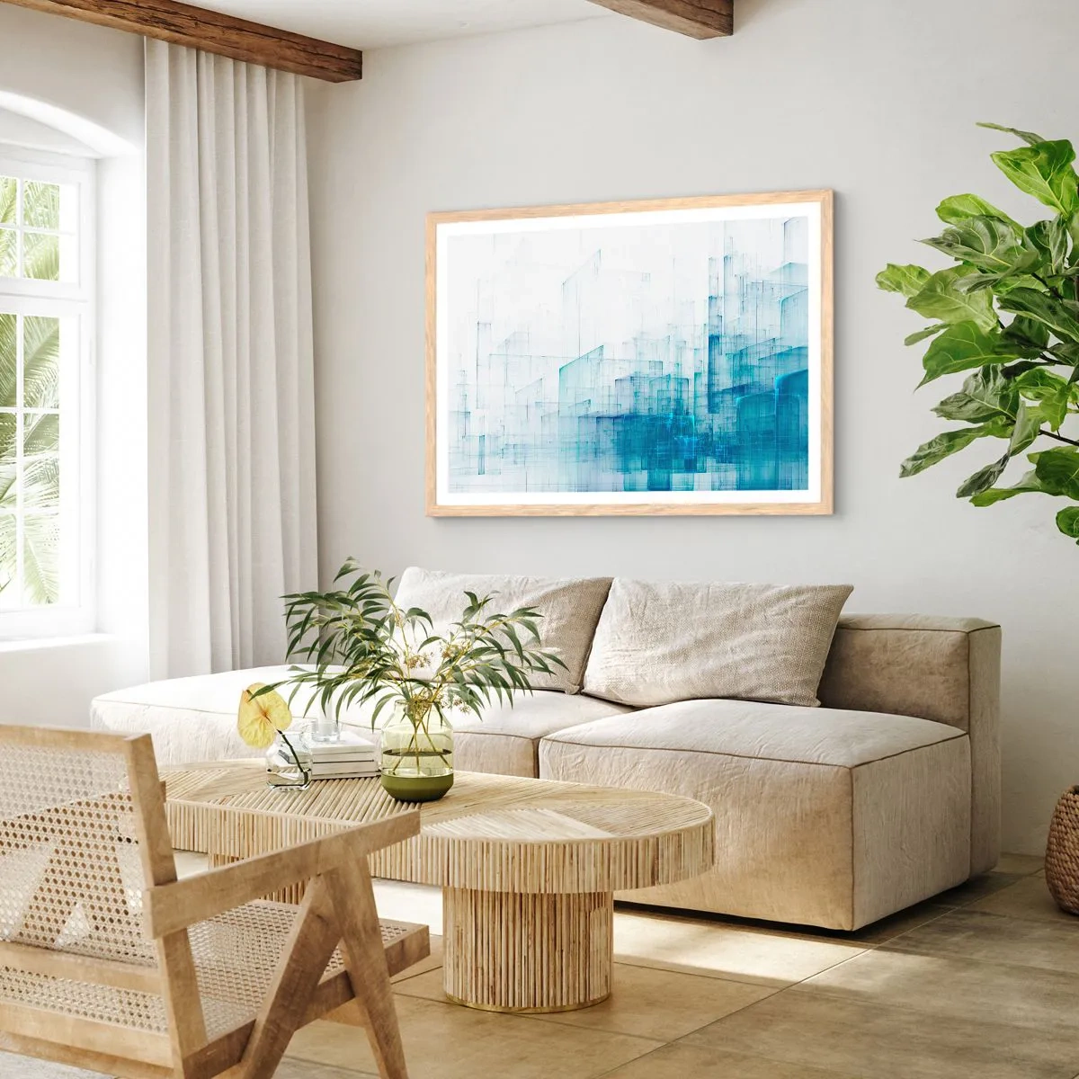 Een poster in een licht eiken lijst - Hoe ruimte geworden is - 91x61 cm