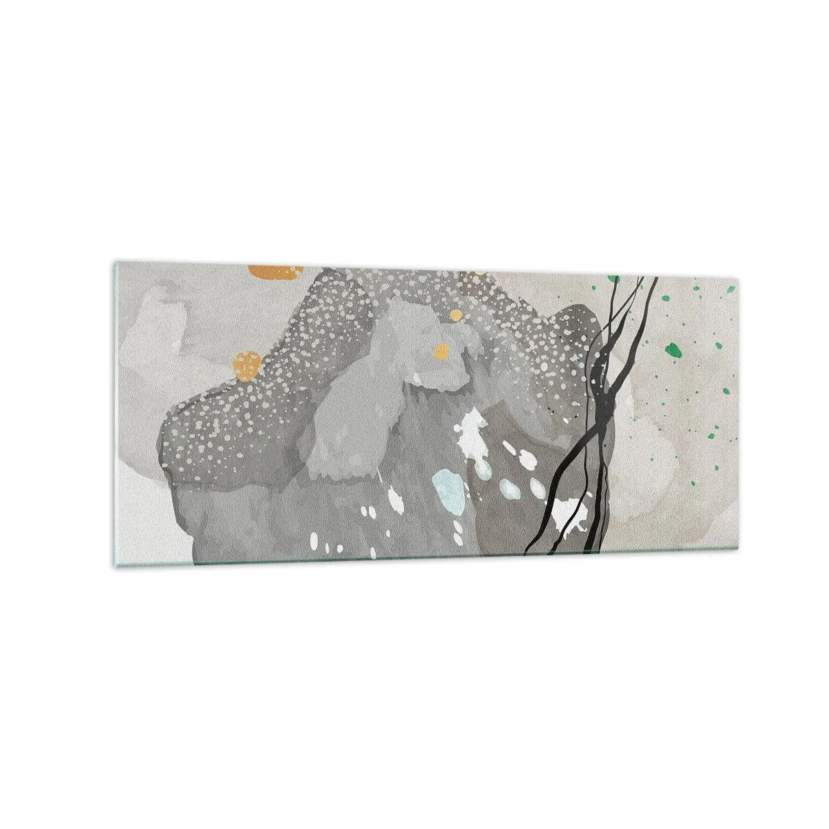 Schilderen op glas - Organische compositie - 120x50 cm