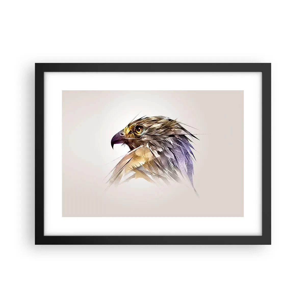 Poster in een zwarte lijst - Portret van een krijger - 40x30 cm