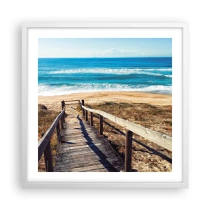 Poster in een witte lijst - Loop maar! - 50x50 cm