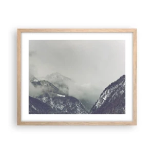 Een poster in een licht eiken lijst - Mistige vallei - 50x40 cm