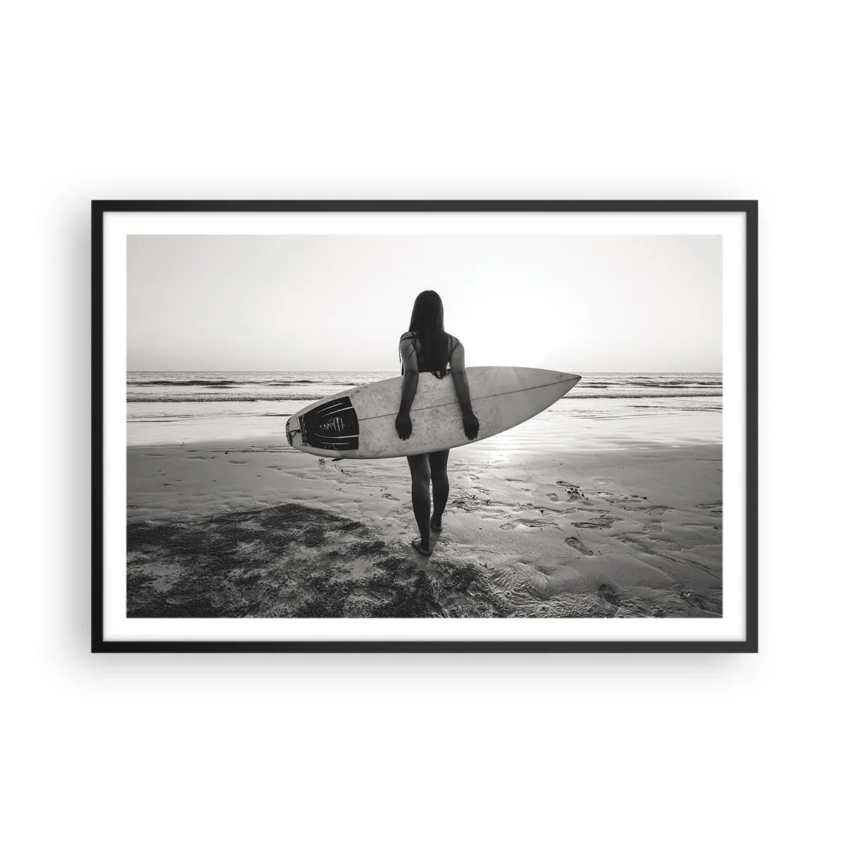 Poster in een zwarte lijst - De dochter van de zeegolf - 91x61 cm