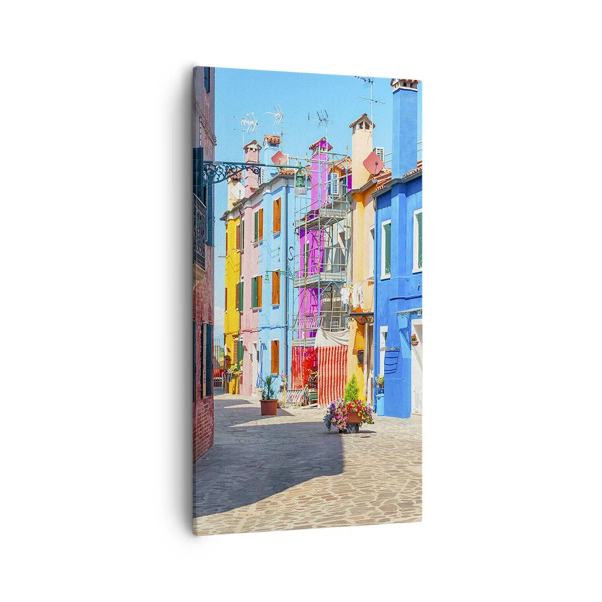 Schilderen op canvas - Stadje "De Papegaai" - 55x100 cm