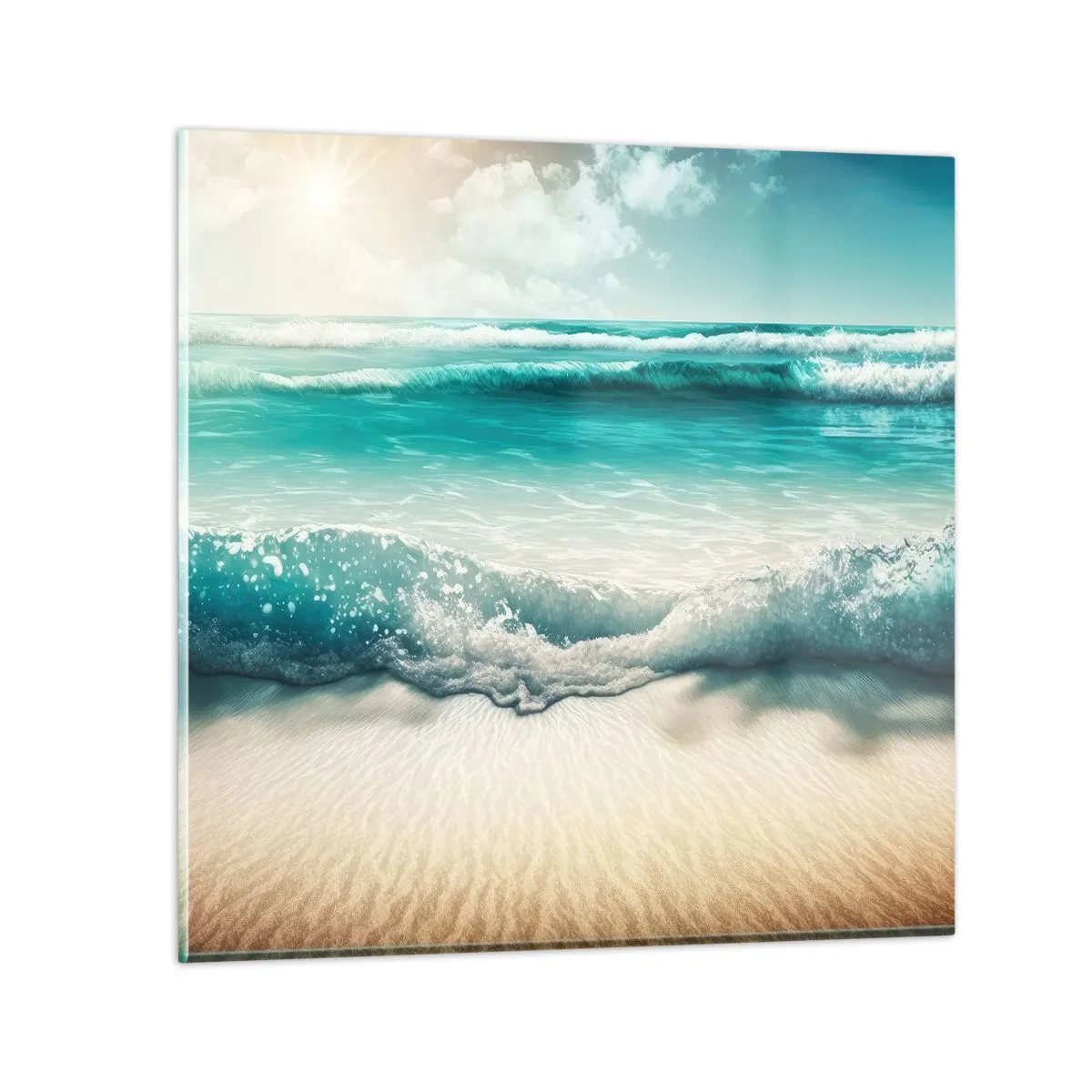Schilderen op glas - De vrede van de oceaan - 30x30 cm
