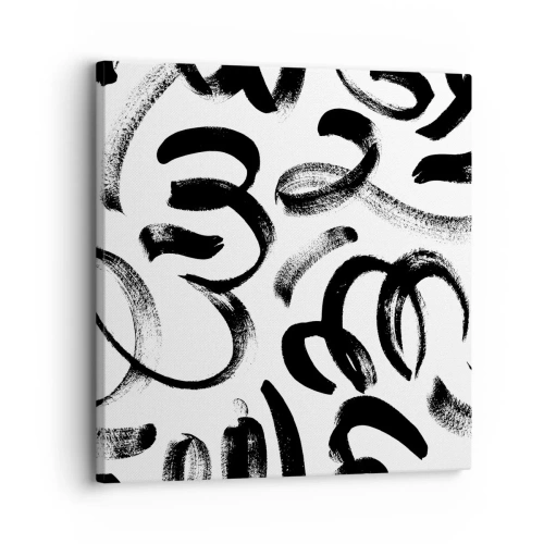 Schilderen op canvas - Zwart op wit - 30x30 cm