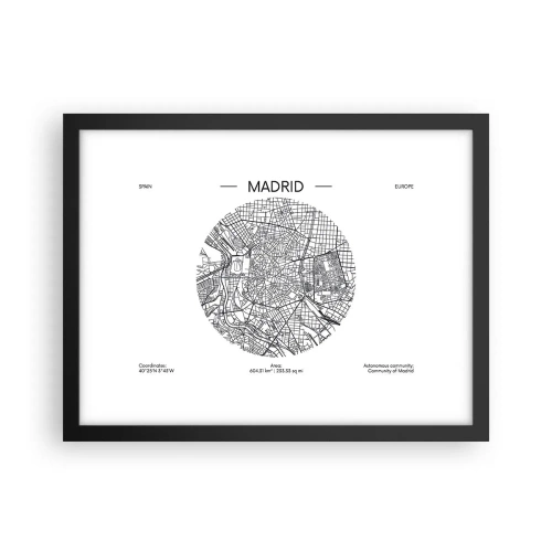 Poster in een zwarte lijst - Anatomie van Madrid - 40x30 cm