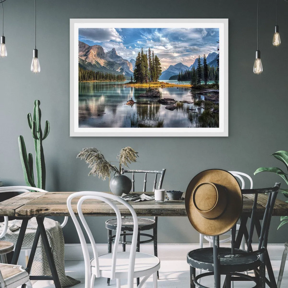 Poster in een witte lijst - Aan het grote en schone water ... - 91x61 cm