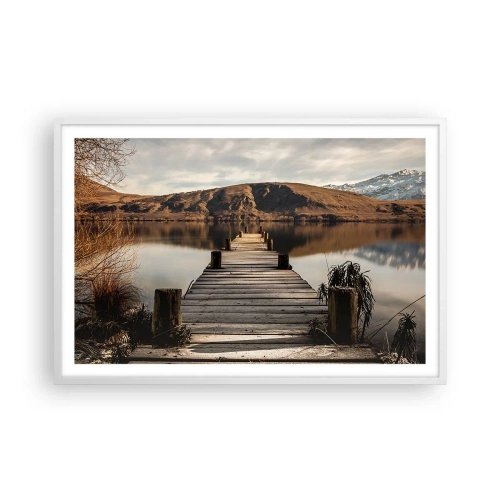 Poster in een witte lijst - Landschap in stilte - 91x61 cm