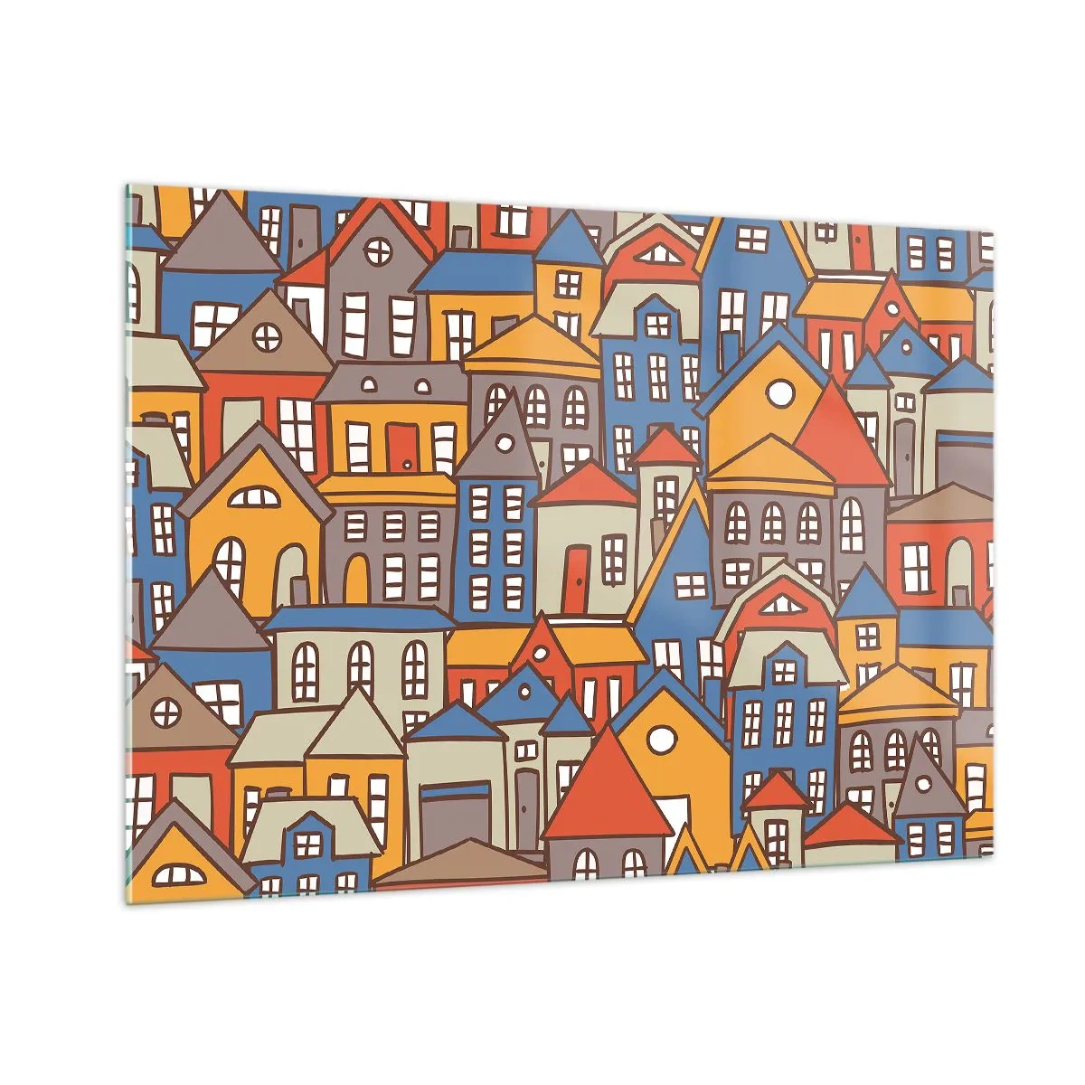 Schilderen op glas - Achter het huis is een huis - 100x70 cm