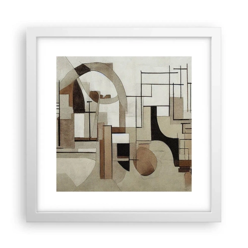 Poster in een witte lijst - Stadslandschap 2.0 - 30x30 cm