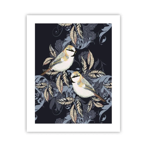 Poster - Geel-blauwe triller - 40x50 cm