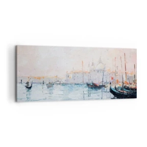 Schilderen op canvas - Achter het water, achter de mist - 100x40 cm