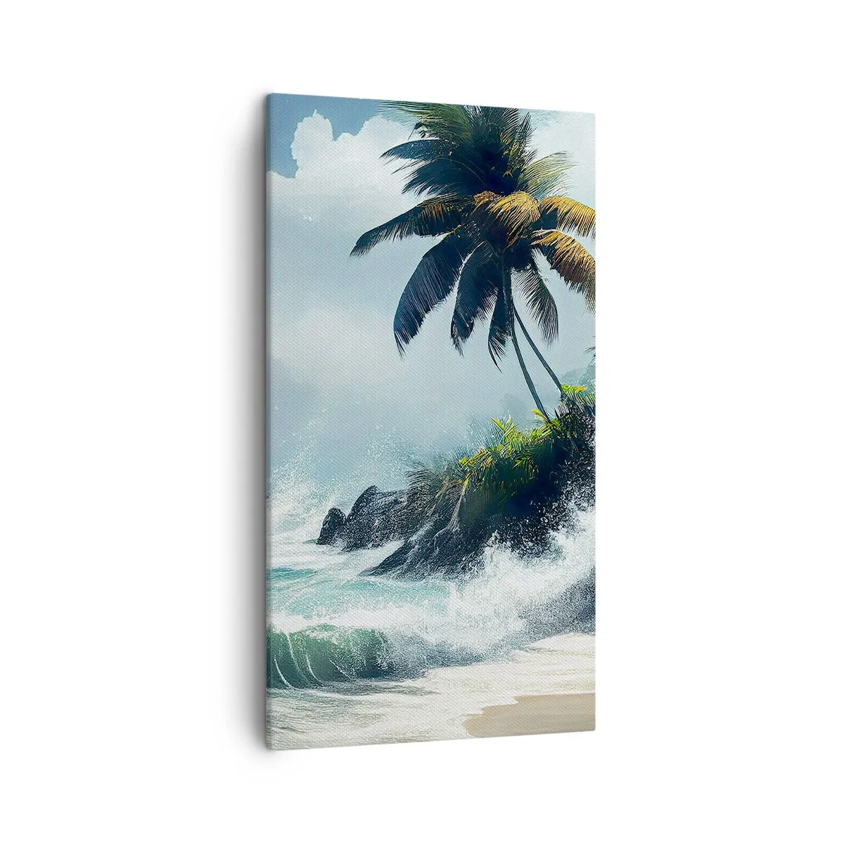 Schilderen op canvas - Op een tropische kust - 45x80 cm