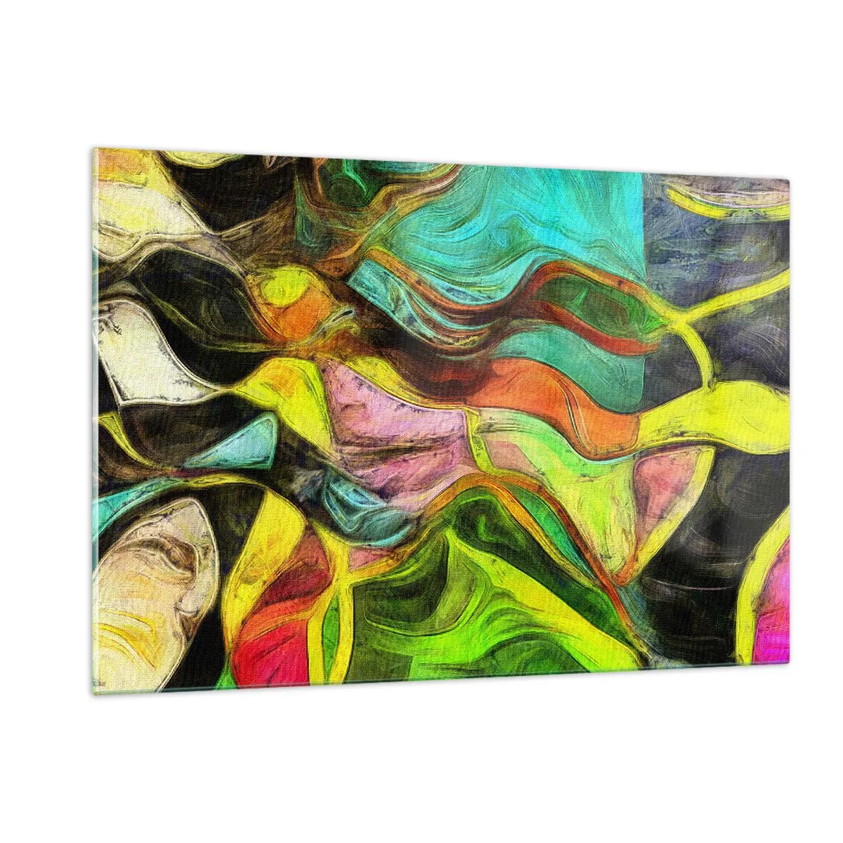 Schilderen op glas - Beweging is leven - 120x80 cm