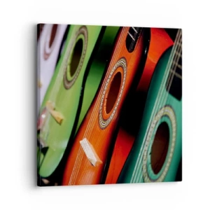 Schilderen op canvas - De gitaar heeft vele kleuren - 30x30 cm
