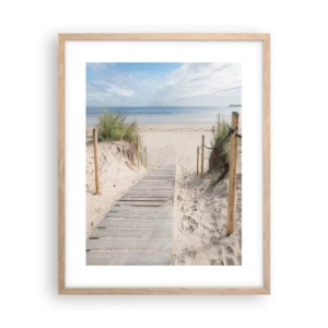 Een poster in een licht eiken lijst - naar de horizon - 40x50 cm
