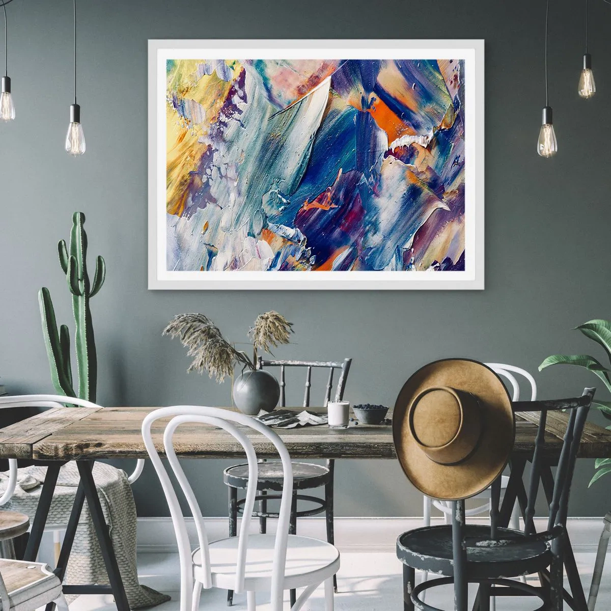 Poster in een witte lijst - Kleur verwarring - 50x40 cm