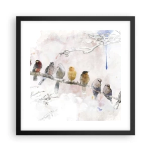 Poster in een zwarte lijst - Gevleugelde ontmoeting - 40x40 cm