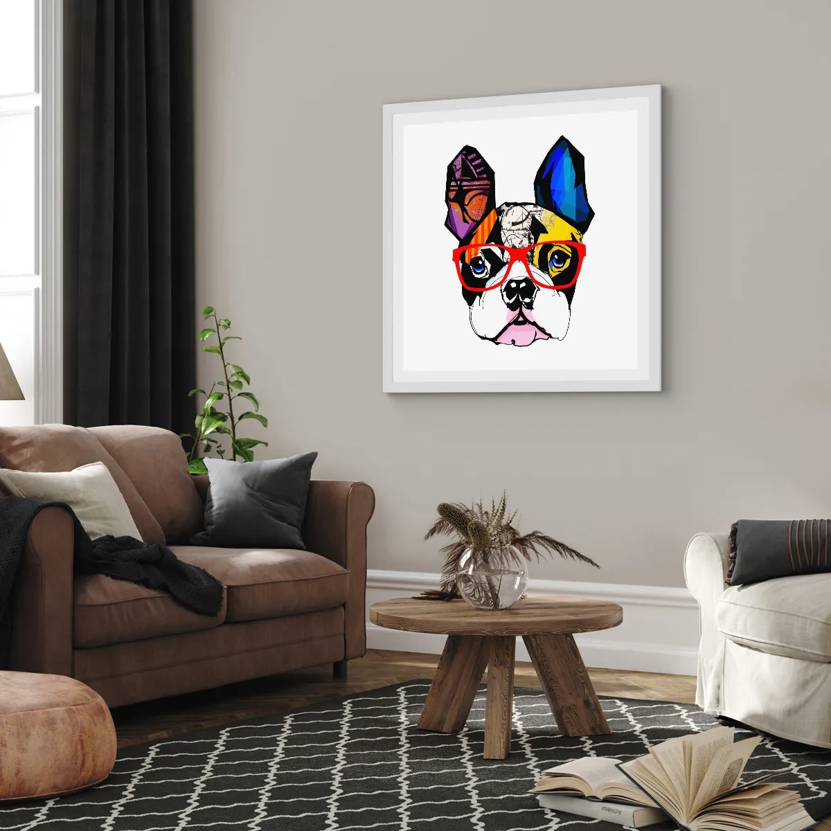 Poster in een witte lijst - intellectueel - 60x60 cm