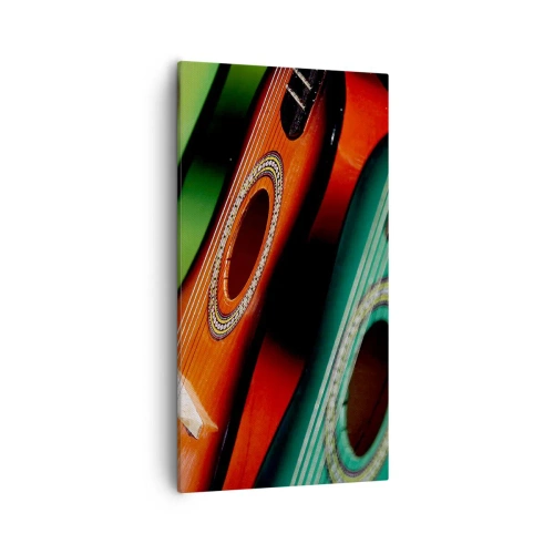 Schilderen op canvas - De gitaar heeft vele kleuren - 55x100 cm